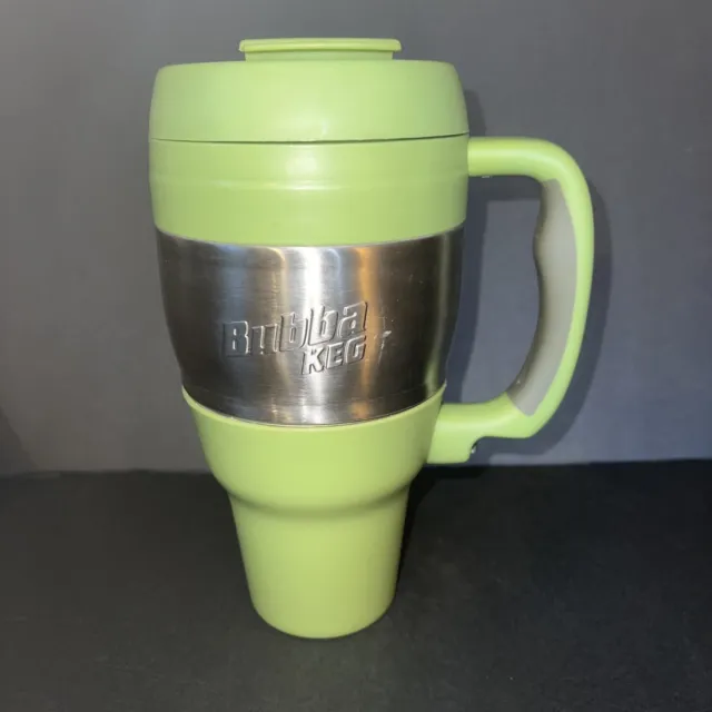 Bubba Keg Travel Mug Insulated 34 Ounce Lime Green With Bottle Opener Very Clean