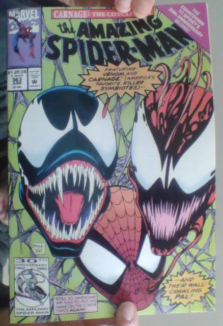 The AMAZING SPIDER-MAN # 363 MARVEL COMICS JUN 1992 NM CARNAGE VENOM KEY UNREAD?