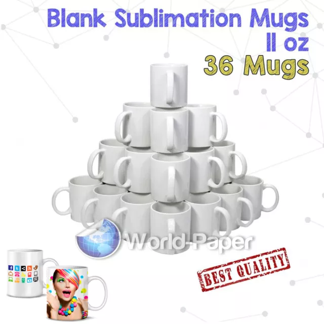 Sublimation Coated Mugs Blank White Mugs 36 AAA Grade 11oz 100% WARRANTY USA #1