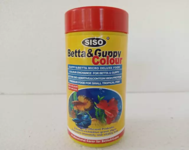 SISO Betta and Guppy colour feed 50G tin Fighter fish colour enhance small fish