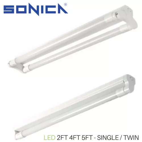 2ft 4ft 5ft 6ft LED Tube Fluorescent light Batten Fitting single double office