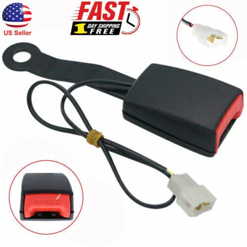 Car Front Seat Belt Buckle Padding Socket Plug Connector with Warning Cable US