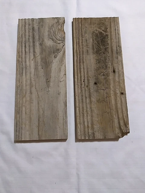 14"x5.5" Reclaimed Old Fence/Barn Wood Boards For Crafts Weathered-Set Of 2