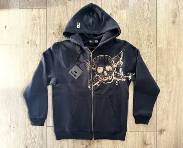 Fourstar Hooded Sweatshirt – Size: M Unisex Black Embroidered Skateboard Hoodie