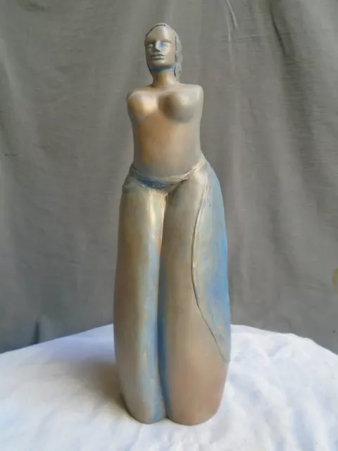 Sculpture Femme buste drapée "Centaure", terre cuite patinée, pièce unique 