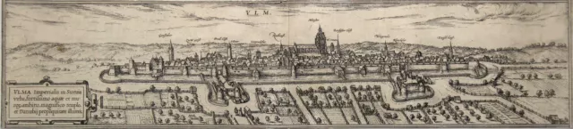 Ulm Gesamtansicht Original Kupferstich Braun Hogenberg 1572