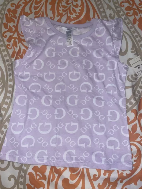 Guess White T Shirt With Pink Logo Girls 6x/7