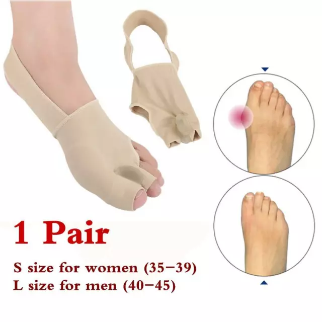 1Pair Big Toe Corrector socks Bunion Splint Straightener Foot Pain Relief D~DC