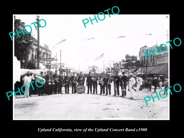 OLD 8x6 HISTORIC PHOTO OF UPLAND CALIFORNIA THE UPLAND CONCERT BAND c1900