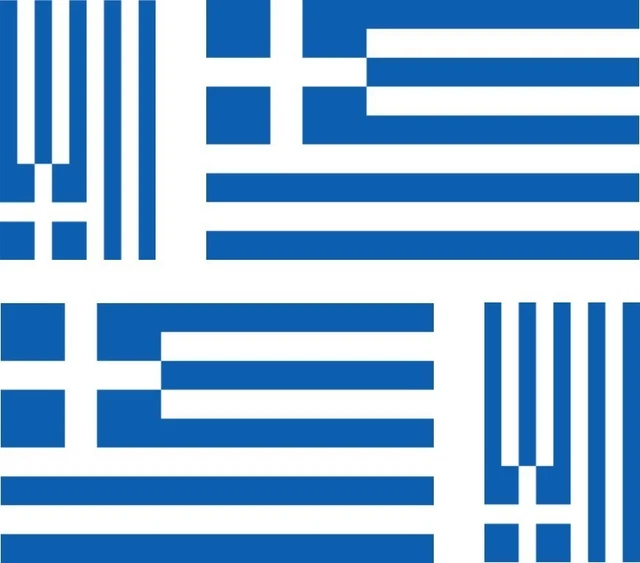 Autoaufkleber Griechenland Flagge – Wehende Fahne Als Konturenaufkleber, 8,5 X 6 Cm, Wetterfest & UV-beständig