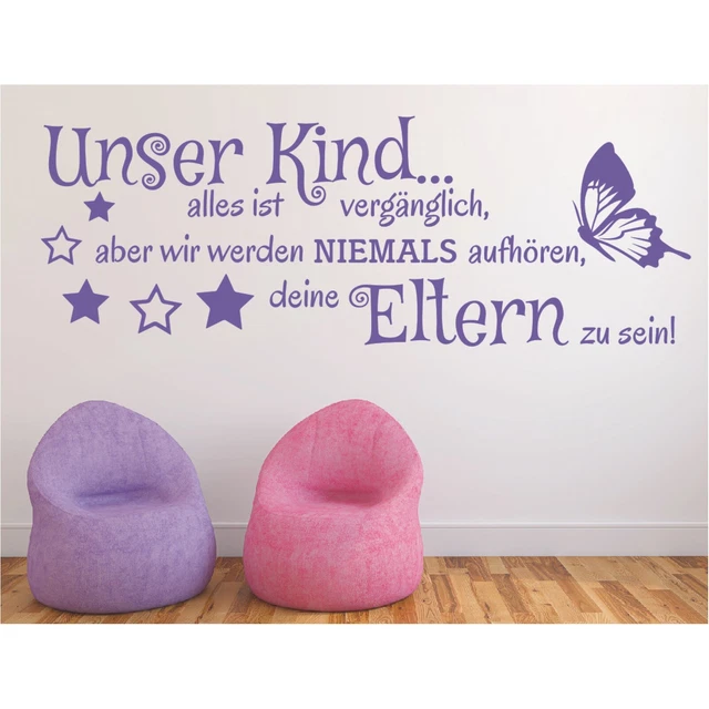 WANDTATTOO KINDERZIMMER SPRÜCHE Unser Kind deine Eltern Wandaufkleber