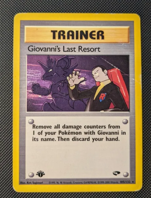 Gym Challenge 1st Edition Giovanni's Last Resort 105/132 Pokémon Card Played