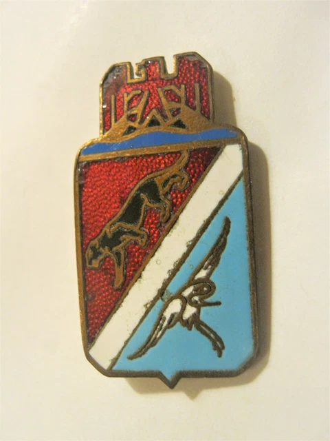 Insigne Ancien Émaillé Blason Héraldique De Courseulles - Laiton - Broche Occasion
