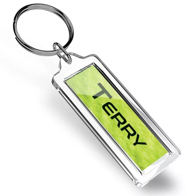 Terry Name Yellow Tennis Ball Keyring   #136411