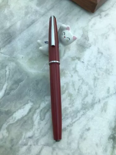 Vintage Red 'Platignum Silverline ' Fountain Pen- Medium Nib