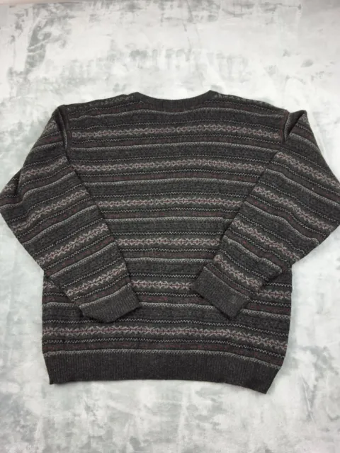 VTG Lord & Taylor men's L-size 100% lambswool  sweater Multi Color Striped