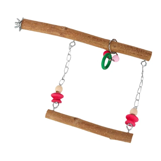 Vogel-Papagei-Schaukel-Spielzeug, Vogelständer, Barsch aus Holz,