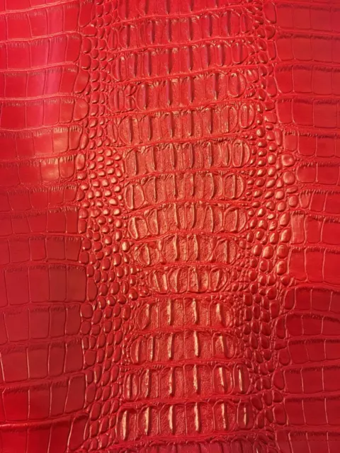 BIG NILE CROCODILE 3D Texture Faux Leather Upholstery Vinyl Fabric YARD