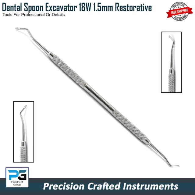 Excavadora de cuchara dental de 1,5 mm para caries removedor de dientes esmalte dental excavadora