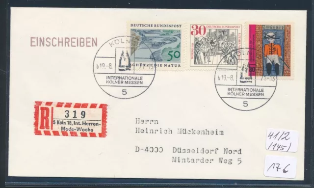 10124) Sonder R-Zettel Köln Int.Herren-Mode-Woche, Brief SST 19.8.71