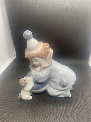 lladro pierrot with puppy