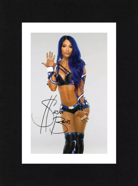 8X6 Mount SASHA BANKS Signed PHOTO Print Gift Ready To Frame WWE Wrestling Diva