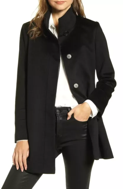 FLEURETTE Studio Womens Wool Car Coat Size 4 Color: Black