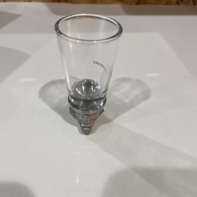 (1) Gafas de vidrio con cabeza de oso de peltre
