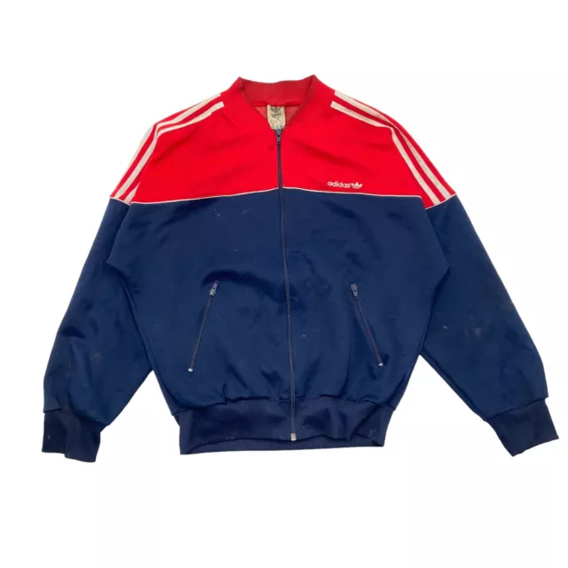 Adidas Originals 2 Tone Track Jacket | Vintage 80s Sportswear Navy Red VTG