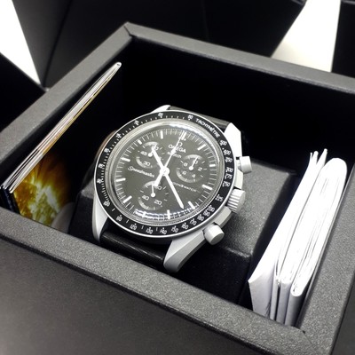 OMEGA X SWATCH Speedmaster Moonswatch Mission to the Moon Men's Black Watch Â£575.41 - PicClick UK