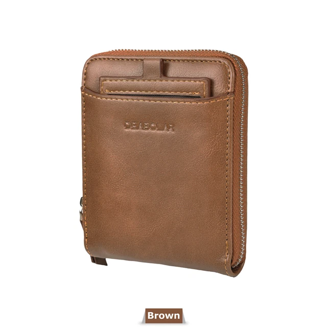 Men RFID Blocking PU Leather Bifold Wallet Credit Card ID Holder Zip Purse 12