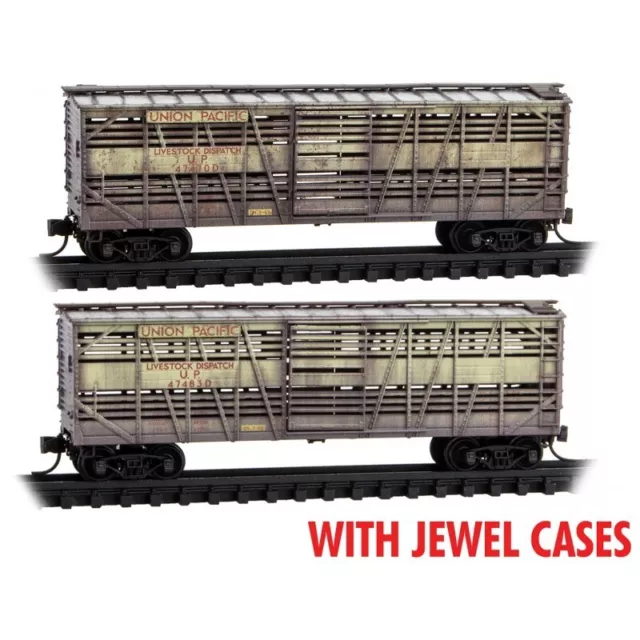 Micro-Trains 98305045 Union Pacific Weathered Stock Car Set N Scale Freight Car