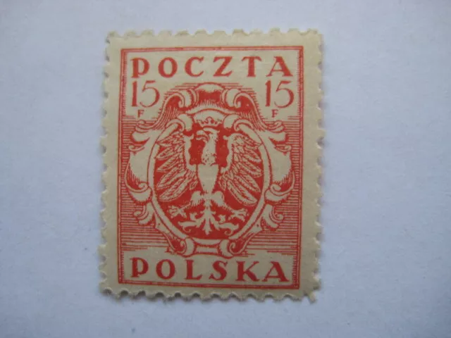 Polen Polska  1919  Mi.Nr. 68   ungebraucht mit Falzrest  15  H.  Adler  Wappen
