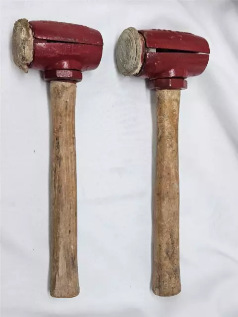 Set of Two Garland Rawhide Split Head Hammers Rawhide Mallet No 3 and No 4