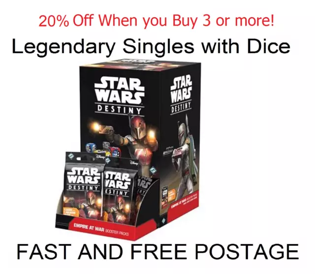 Star Wars Destiny TCG - Empire at War - Legendary Card Singles with Dice