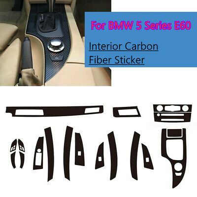 For BMW 5 Series E60 Interior Center Console Carbon Fiber Molding Sticker Decals