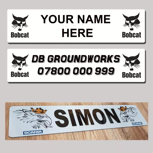 Bobcat Digger Excavator  Loader truck Name Plate Show Sign - MTP Name Plate