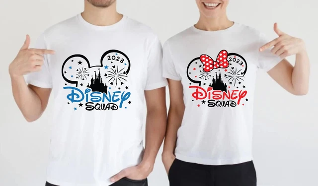 Disnep Squad Mickey Minnie T-Shirt, Disneyland Couples,Unisex Adult Kid Tee Top