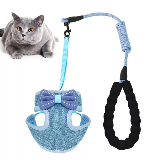 Adjustable Cat Harness Leashes for Small Breed Dogs Bow Tie