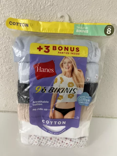 Hanes Womens Bikini 10-Pack Underwear Panties Breathable Cotton
