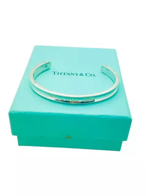 Tiffany & Co. Sterling Silver 1837 Collection 7mm Oval Cuff Bracelet SMALL - Box