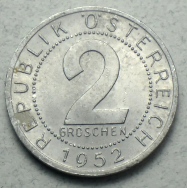 Austria 2 Groschen 1952 KM#2876 Europe Coin
