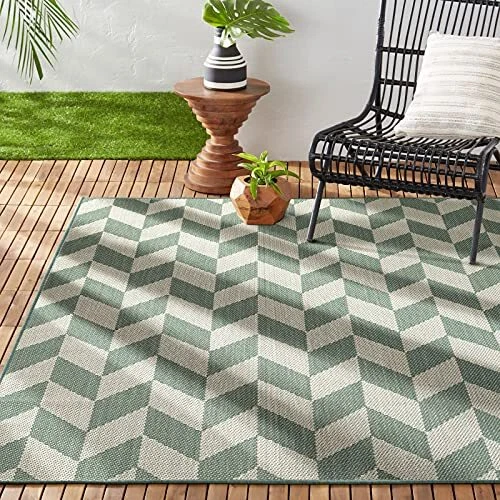 Nicole Miller New York Patio Country Calla Contemporary Herringbone Indoor/Ou...