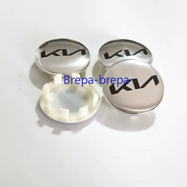 1SET 58mm Car Wheel Center Rim Hub Cap CHROME BLACK KN for K3 K5 SORENTO RIO