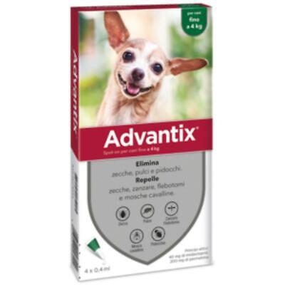 Advantix Spot-On Antipulci Antiparassitario Pulci Zecche Per Cani Fino A 4 Kg