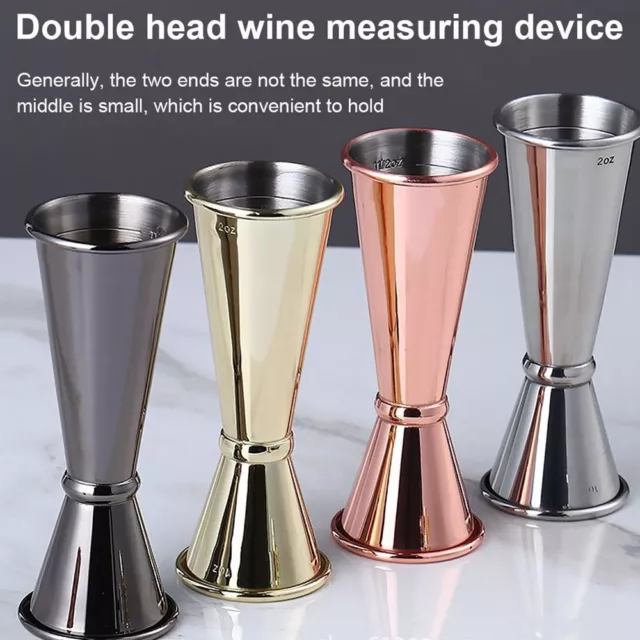 Stainless Double Shot Measure Jigger Spirits Bar Cocktail Drink Cup Cocktail AU✿