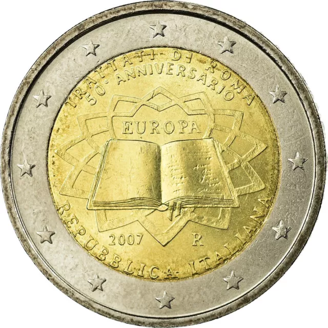 [#730043] Italia, 2 Euro, Traité de Rome 50 ans, 2007, SC, Bimetálico, KM:311