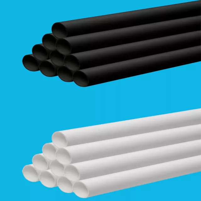 32mm, 40mm, 50mm Solvent Weld Waste Pipe 1 Metre Length Black Or White Available