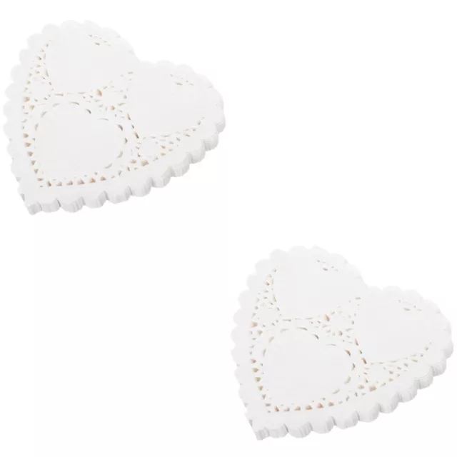 600 Pcs Paper Wedding Cake Decor Decorating Heart Lace Doilies