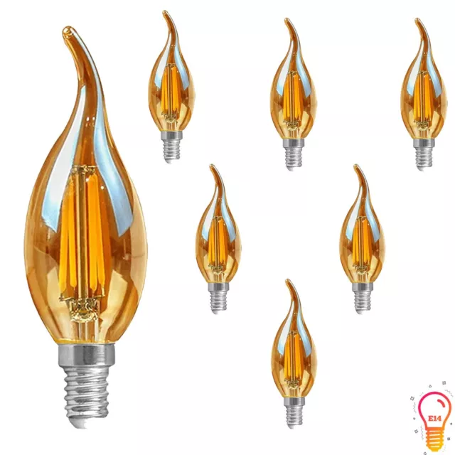 LED Dimmbare 6x Kerze  Glühbirne E14 4W  Edison Lampe C35 Filament Licht DE